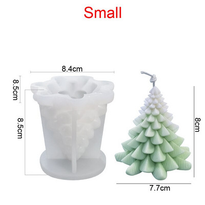 Kalėdinė silikoninė forma žvakei, didelei 3D Kalėdų eglutei, sniego seniui, liejančiam rankų darbo formų formeles „pasidaryk pats“ amatų reikmenims