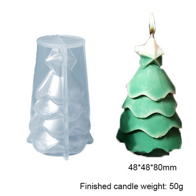 Kalėdinė silikoninė forma žvakei, didelei 3D Kalėdų eglutei, sniego seniui, liejančiam rankų darbo formų formeles „pasidaryk pats“ amatų reikmenims