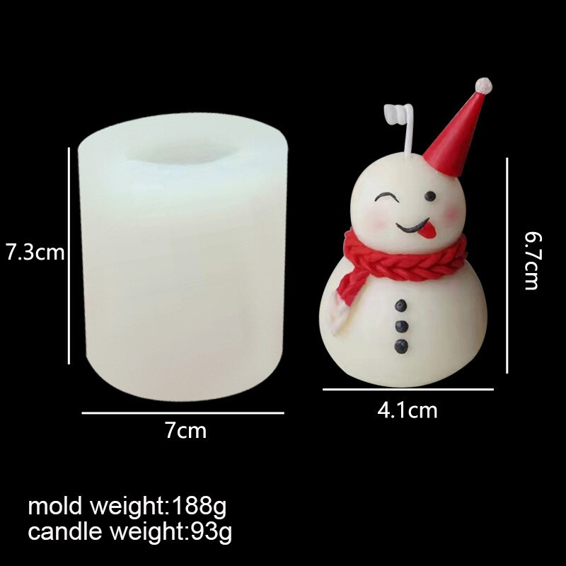 Kalėdinė silikoninė forma žvakei, didelei 3D Kalėdų eglutei, sniego seniui, liejančiam rankų darbo formų formeles „pasidaryk pats“ amatų reikmenims