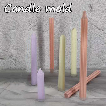 Форма за свещи за правене на свещи Акрилна форма за свещи с дълъг прът Твърда пластмасова тънка форма за прътове Форма за свещи Направи си сам занаятчийско производство Глинени инструменти