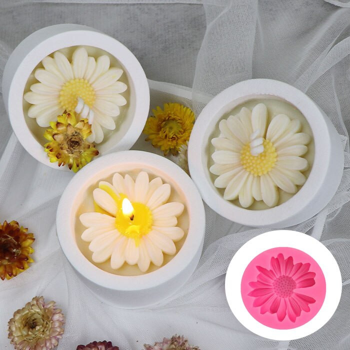 Καλούπι σιλικόνης DIY Κερί Μαργαρίτα Χαμομήλι Λουλούδι Κερί Καλούπι Χειροποίητο Σαπούνι Κερί Καλούπια Αρωματοθεραπεία αυτοκινήτου Κάνοντας Διακόσμηση σπιτιού