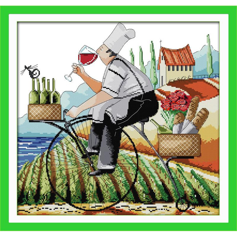 Seria Enjoy Life, model de caractere, set de punct de cruce, model de 14 ct 11 ct, kit de broderie, pentru decorarea casei, pictură