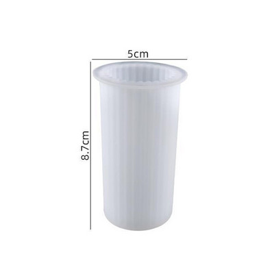1 buc. Mucegai cilindric pentru lumânări DIY, model în dungi 3D, matriță pătrată din silicon geometrică, lucrată manual cu ceară, cristal, argilă epoxidice, turnare artizanală