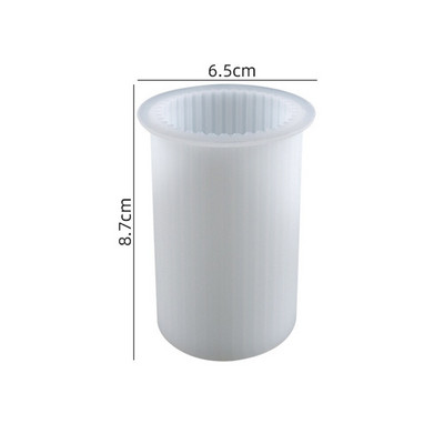 1 buc. Mucegai cilindric pentru lumânări DIY, model în dungi 3D, matriță pătrată din silicon geometrică, lucrată manual cu ceară, cristal, argilă epoxidice, turnare artizanală