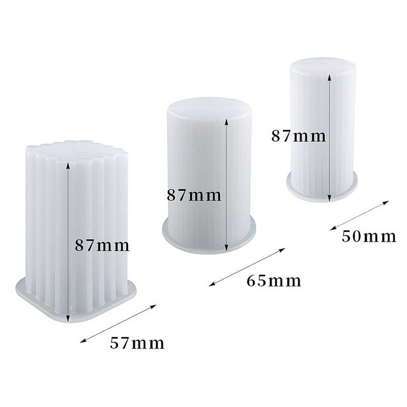 1 buc. Mucegai cilindric pentru lumânări DIY, model în dungi 3D, matriță pătrată din silicon geometrică, lucrată manual cu ceară, cristal, argilă epoxidice, turnare artizanală