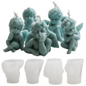 Uus Baby Angel küünla silikoonvorm käsitsi valmistatud šokolaadist kaunistuseks kipsist aroomiteraapia seebivaigust küünla silikoonvorm