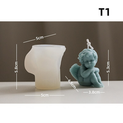 Uus Baby Angel küünla silikoonvorm käsitsi valmistatud šokolaadist kaunistuseks kipsist aroomiteraapia seebivaigust küünla silikoonvorm