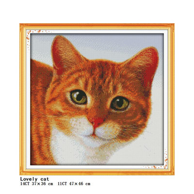 Diverse serii de pisici drăguțe DMC set cusături în cruce DIY model animal 11CT 14CT pânză țesătură imprimare set de broderie cu ac