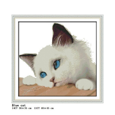 Diverse serii de pisici drăguțe DMC set cusături în cruce DIY model animal 11CT 14CT pânză țesătură imprimare set de broderie cu ac