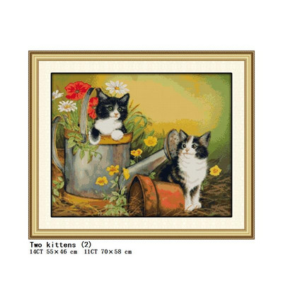 Diverse serii de pisici drăguțe DMC set cusături în cruce DIY model animal 11CT 14CT pânză țesătură imprimare set de broderie cu ac