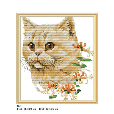 Diverse serii de pisici drăguțe DMC set cusături în cruce DIY model animal 11CT 14CT pânză țesătură imprimare set de broderie cu ac