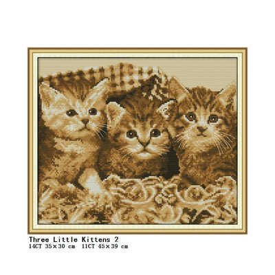 Diverse serii de pisici drăguțe DMC set cusături în cruce DIY model animal 11CT 14CT pânză țesătură imprimare set de broderie cu ac