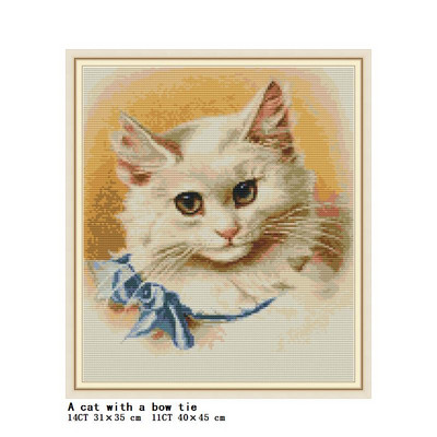 Diverse serii de pisici drăguțe DMC set cusături în cruce DIY model animal 11CT 14CT pânză țesătură imprimare set de broderie cu ac