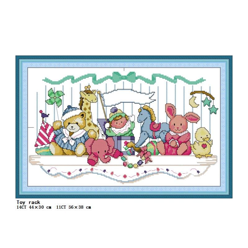 Sada na krížikovú výšivku s pečiatkou a potlačou, 14 ks, 11 ks, plátno, vyšívanie ihlou a niťou, DMC bavlnená niť, remeslo