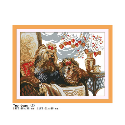 Κιτ διασταυρούμενης βελονιάς Σειρά τριών κουταβιών DIY Ζωγραφική με μοτίβο ζώων 14CT 11CT Κιτ κεντήματος καμβά Count Κεντήματα Διακόσμηση σπιτιού Ζωγραφική