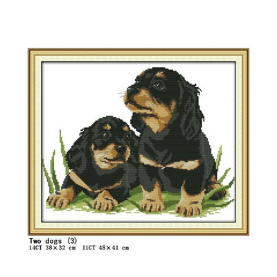 Κιτ διασταυρούμενης βελονιάς Σειρά τριών κουταβιών DIY Ζωγραφική με μοτίβο ζώων 14CT 11CT Κιτ κεντήματος καμβά Count Κεντήματα Διακόσμηση σπιτιού Ζωγραφική