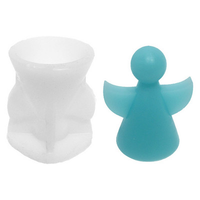 Matrite din silicon in forma de inger Forme din silicon reutilizabile pentru lumanari cu aromoterapie DIY Matrite din silicon intoarsite manual pentru camera de zi