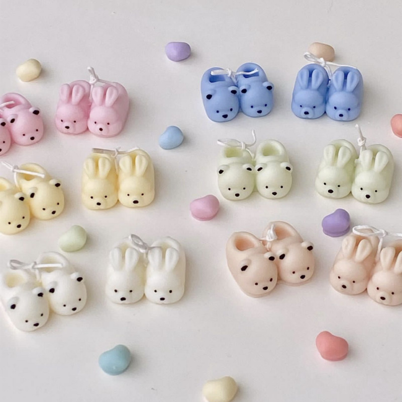 Cute Bear Slippers Παντόφλες κουνελιού σε σχήμα φόρμα σιλικόνης για κατασκευή κεριών DIY Cute φόρμα σαπουνιού Φοντάν Φόρμα κέικ Χριστουγεννιάτικη φόρμα