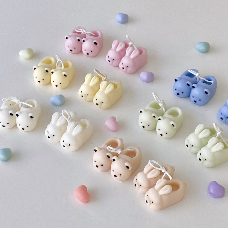 Cute Bear Slippers Παντόφλες κουνελιού σε σχήμα φόρμα σιλικόνης για κατασκευή κεριών DIY Cute φόρμα σαπουνιού Φοντάν Φόρμα κέικ Χριστουγεννιάτικη φόρμα