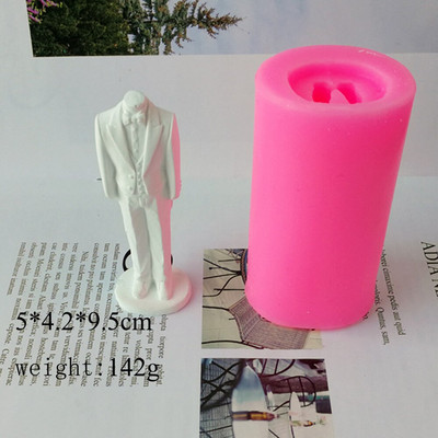 Στολίδι Γάμου Καλούπι κεριών σιλικόνης DIY Νυφικό Κατασκευή γύψου εποξειδική ρητίνη Καλούπια ψησίματος σοκολάτας Διακόσμηση σπιτιού Δώρα χειροτεχνίας