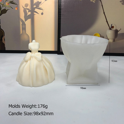 Στολίδι Γάμου Καλούπι κεριών σιλικόνης DIY Νυφικό Κατασκευή γύψου εποξειδική ρητίνη Καλούπια ψησίματος σοκολάτας Διακόσμηση σπιτιού Δώρα χειροτεχνίας