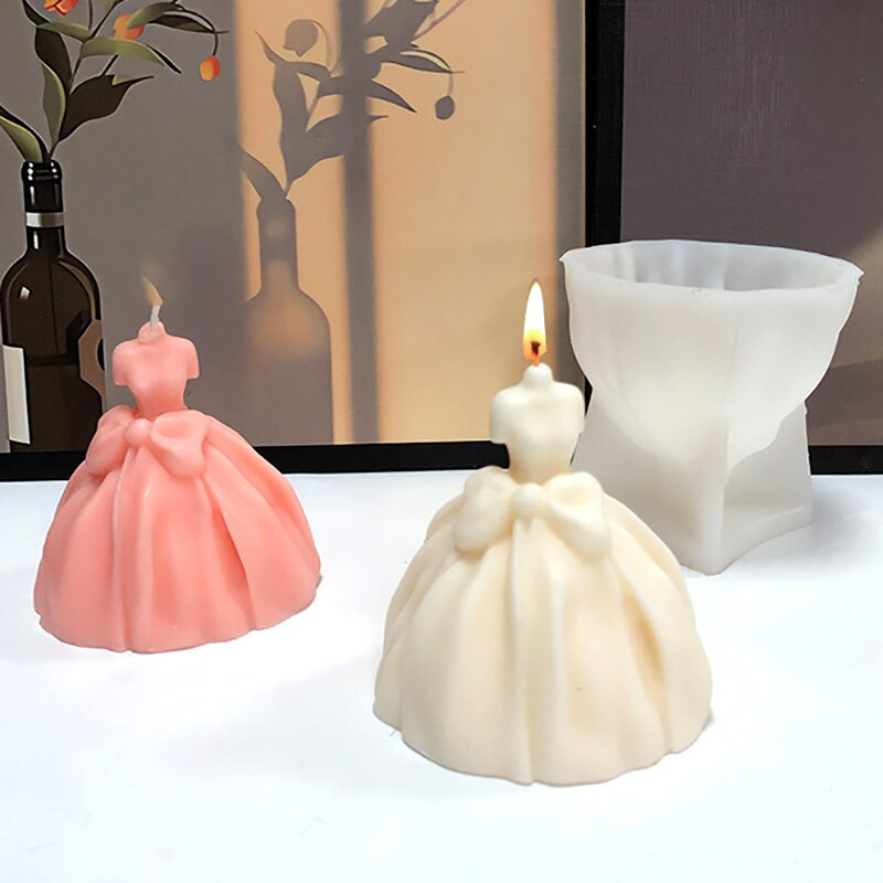 Στολίδι Γάμου Καλούπι κεριών σιλικόνης DIY Νυφικό Κατασκευή γύψου εποξειδική ρητίνη Καλούπια ψησίματος σοκολάτας Διακόσμηση σπιτιού Δώρα χειροτεχνίας