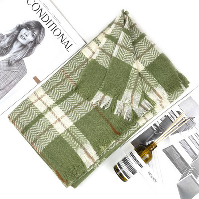 Γυναικείο ζεστό κασκόλ - καρό σχέδιο