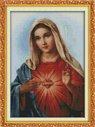 Κεντήματα DIY DMC Σετ σταυροβελονιών για κιτ κεντήματος Sacred Heart of Jesus Patterns Counted Cross-Stittching Διακόσμηση σπιτιού