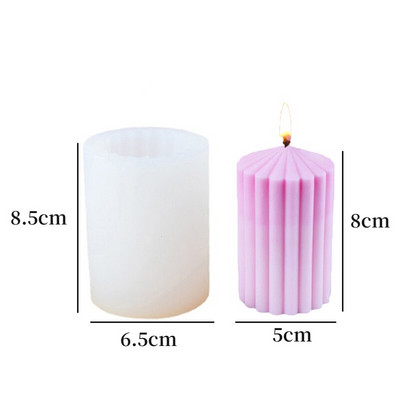 New Gear Cylindrical Candle Mold Strip Spire Mold Aromatherapy Candle Mold DIY Geometric Shaped Spire Καλούπια σιλικόνης για χειροτεχνίες 3d