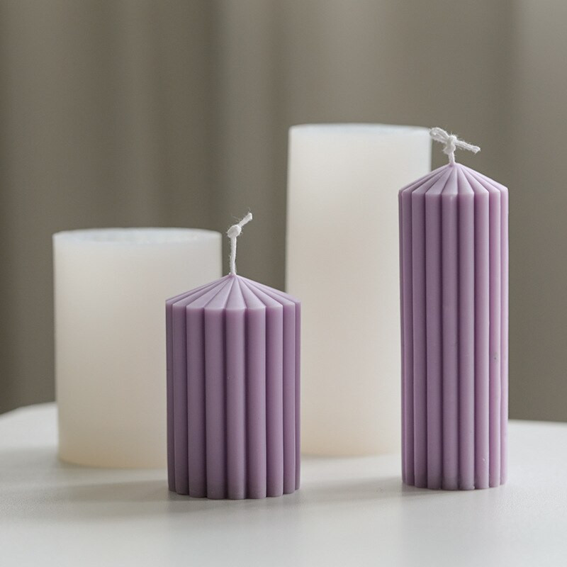 New Gear Cylindrical Candle Mold Strip Spire Mold Aromatherapy Candle Mold DIY Geometric Shaped Spire Καλούπια σιλικόνης για χειροτεχνίες 3d