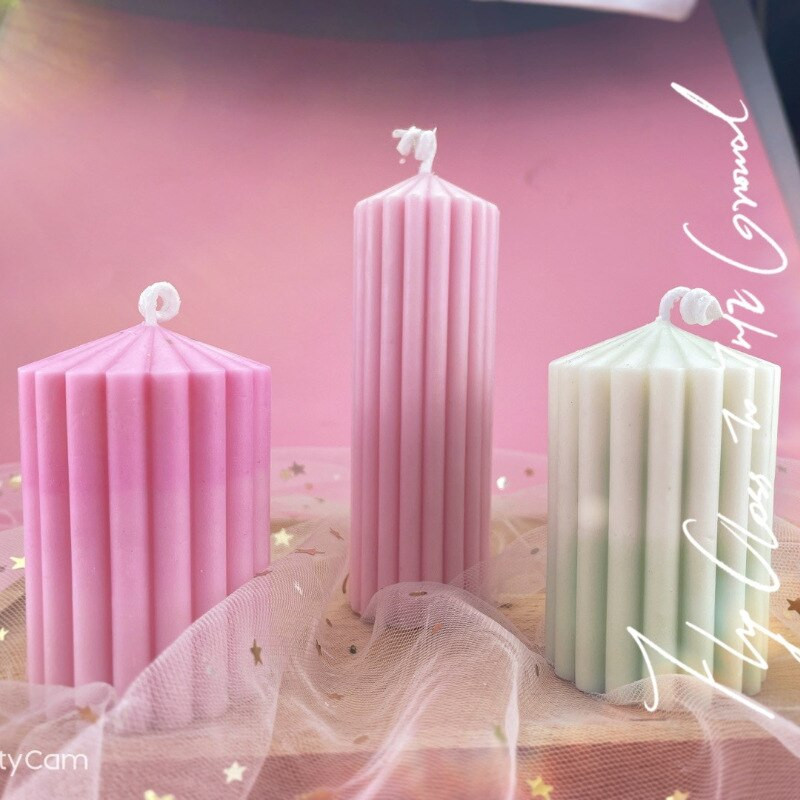 New Gear Cylindrical Candle Mold Strip Spire Mold Aromatherapy Candle Mold DIY Geometric Shaped Spire Καλούπια σιλικόνης για χειροτεχνίες 3d