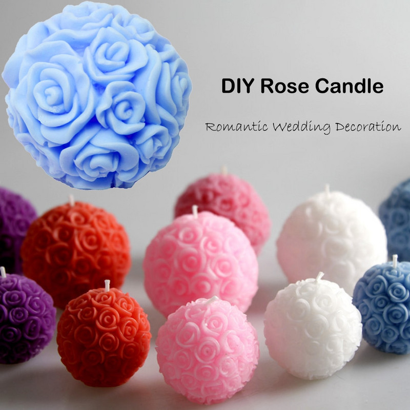 3D cilindrinė rožių žvakių vaško forma Rankų darbo aromaterapinė žvakė silikono formų muilo derva pyrago kepimo formelės namų dekoravimas