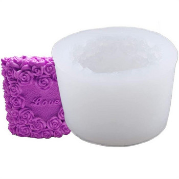 Цилиндрична розова свещ, силиконова форма, ръчно изработена ароматерапевтична свещ, гипсова ароматерапевтична форма, форма за сапун, производство на свещи