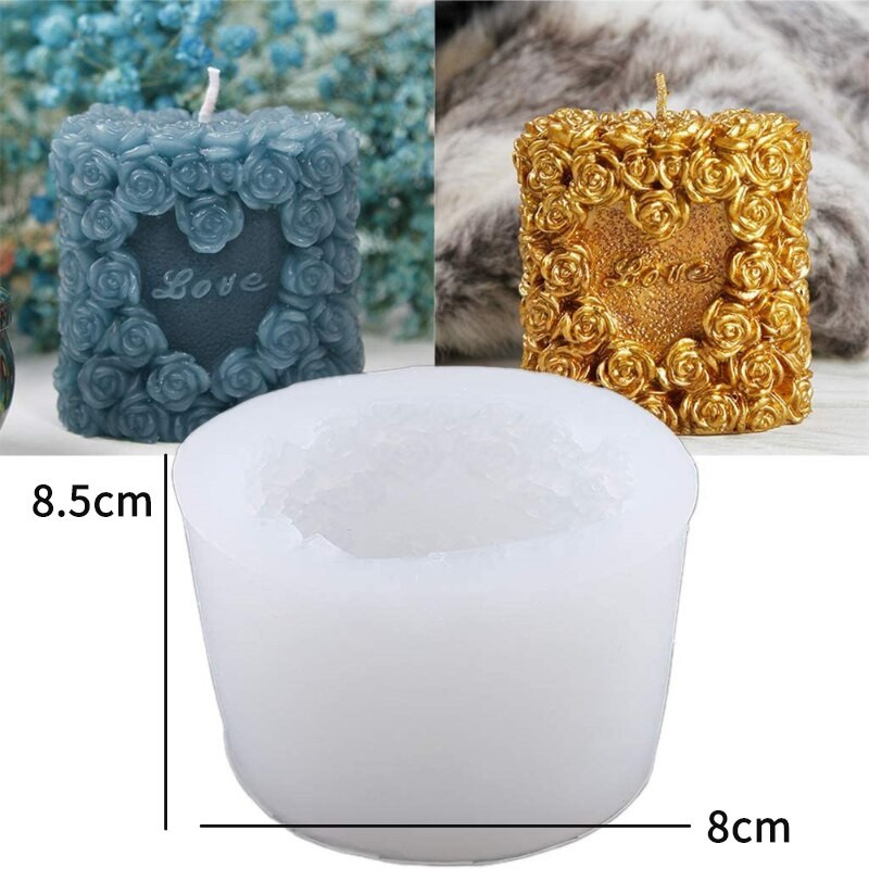 Cilindrinės rožių žvakės silikoninės formos rankų darbo aromaterapinės žvakės formos gipso aromaterapijos formos muilo formos žvakių gamyba