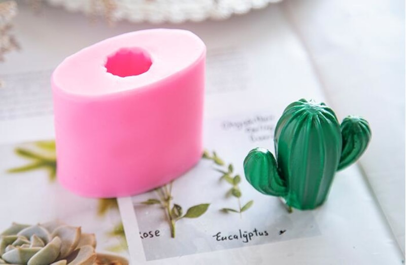 3D kaktusepuu kujuga koogi küpsetusvorm silikoonist küünlavormid isetegemise teel kipsist aroomiteraapia vahavorm käsitsi valmistatud seebi valmistamise tööriist