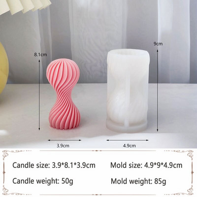 Σπειροειδής ριγέ στήλη σιλικόνης φόρμα κεριού ρητίνη διπλή μπάλα Ιερό δισκοπότηρο σαπούνι κυμάτων γύψου παγοκύβου καλουπιού ψησίματος Δώρα διακόσμησης σπιτιού