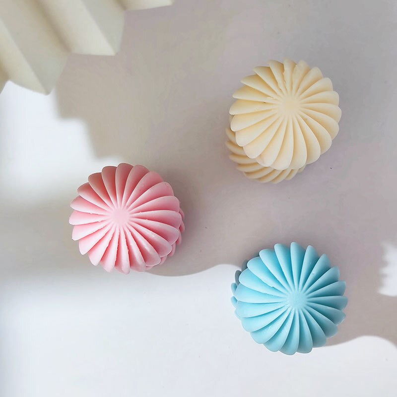 Σπειροειδής ριγέ στήλη σιλικόνης φόρμα κεριού ρητίνη διπλή μπάλα Ιερό δισκοπότηρο σαπούνι κυμάτων γύψου παγοκύβου καλουπιού ψησίματος Δώρα διακόσμησης σπιτιού