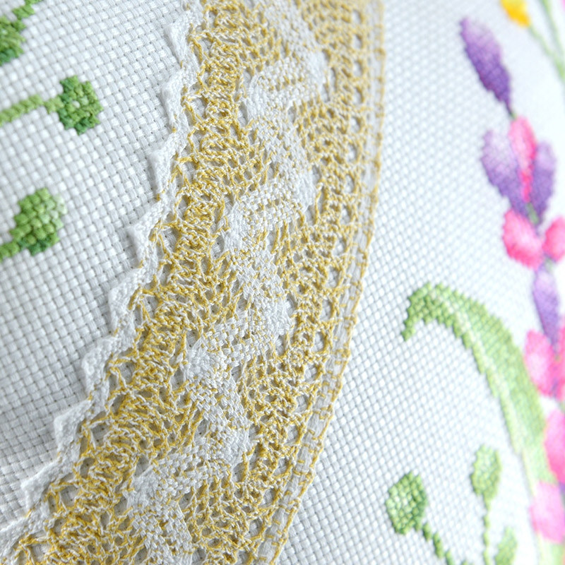 Κάλυμμα μαξιλαριού με σταμπωτό σταυροβελονιά με λεβάντα άγριο λουλούδι Σετ μαξιλαριού σετ κεντήματος με λουλούδια, μωβ ροζ αγριολούλουδο, 18 ιντσών