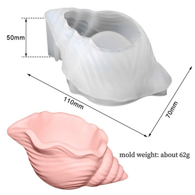 Καλούπια κεριών DIY Βάζο κεριού σε σχήμα κόγχης Μορφή σιλικόνης Εποξειδικό γύψο Καλούπι με κοχύλι θάλασσας Αρωματικό κερί Χειροποίητο κουτί από κερί Decor Craft