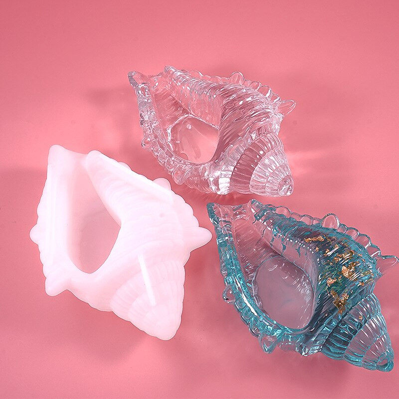 Καλούπια κεριών DIY Βάζο κεριού σε σχήμα κόγχης Μορφή σιλικόνης Εποξειδικό γύψο Καλούπι με κοχύλι θάλασσας Αρωματικό κερί Χειροποίητο κουτί από κερί Decor Craft