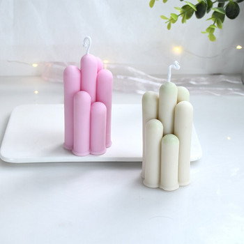 Geometric Cylindrical Candle Mould Silicone Handmade Candle DIY Candle Production Supply Χονδρικό καλούπι σιλικόνης καλούπια σιλικόνης