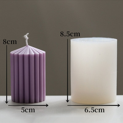 Formă din silicon pentru lumânări cilindrice geometrice Lumânare lucrată manual Aprovizionare pentru producție de lumânări DIY Forme de silicon cu ridicata