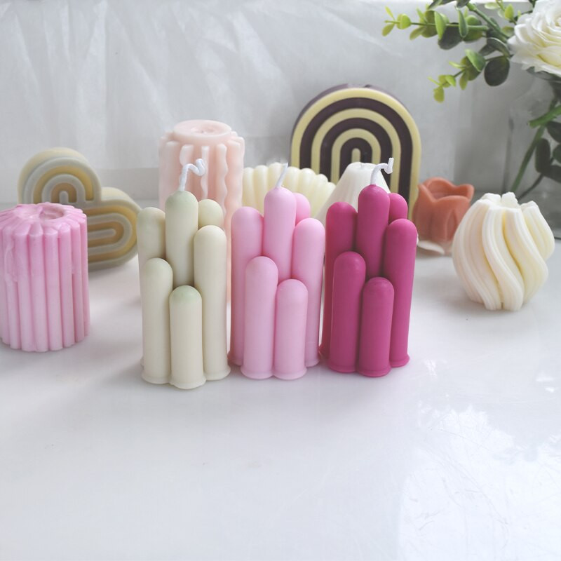 Formă din silicon pentru lumânări cilindrice geometrice Lumânare lucrată manual Aprovizionare pentru producție de lumânări DIY Forme de silicon cu ridicata