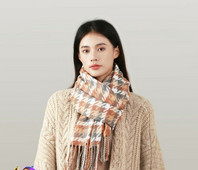 Φθινοπωρινό Χειμωνιάτικο Γυναικείο Καρό κασκόλ με κρόσσια