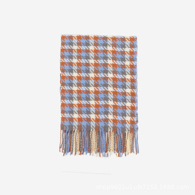 Φθινοπωρινό Χειμωνιάτικο Γυναικείο Καρό κασκόλ με κρόσσια