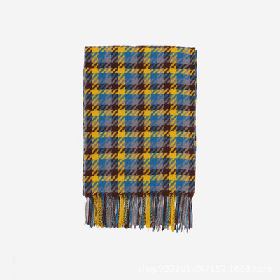 Φθινοπωρινό Χειμωνιάτικο Γυναικείο Καρό κασκόλ με κρόσσια