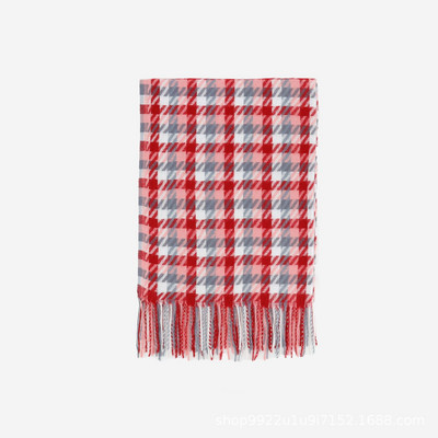 Φθινοπωρινό Χειμωνιάτικο Γυναικείο Καρό κασκόλ με κρόσσια