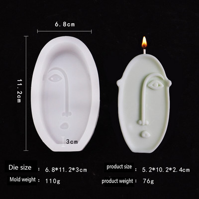 Ziemeļvalstu dizaina sejas silikona sveces veidne Abstrakta sejas aromterapijas sveču ziepju ģipša ornamenta portretu skulptūru veidņu izgatavošana