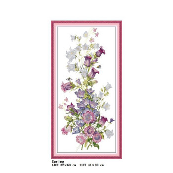 DIY Flower Series Printing Kit Cross Stitch 11CT 14CT counted and stamped embroidery Craft Set Κεντήματα Δώρα διακόσμησης σπιτιού