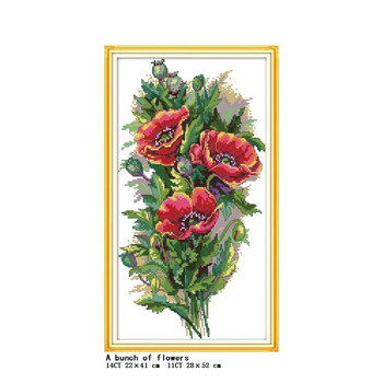 DIY Flower Series Printing Kit Cross Stitch 11CT 14CT counted and stamped embroidery Craft Set Κεντήματα Δώρα διακόσμησης σπιτιού